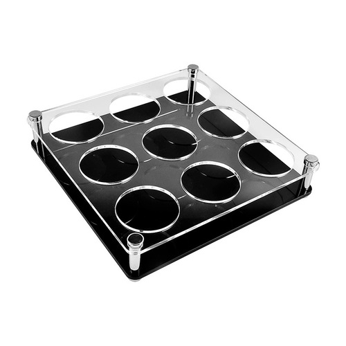 Bar acrylic transparent plastic beer and wine cup holder restaurant liquor and spirits cup holder KTV octagonal cup holder
