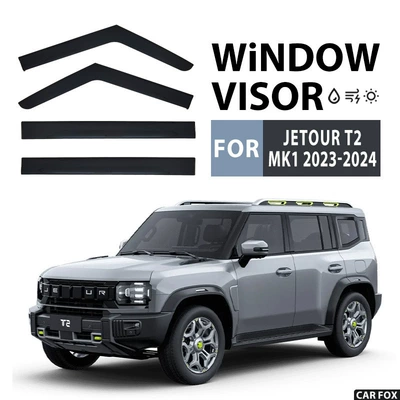 Suitable for Jetour T2 Window Visor Jetour T2 Window Rain and Sun Visor Rain Eyebrow (Rain shield) - standard-packaging-without-logo-4pcsjetour-t2jietu-t2mk1-2023no-bright-stripsrain-shield