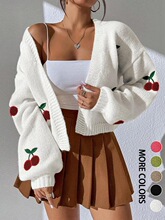 C 72653 Cherry Embroidered Sweater ���Ҵ̽�ë�� �羳�W��