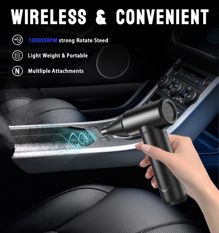 Mini small handheld fan keyboard dust blower car vacuum cleaner wireless high power brushless violent fan