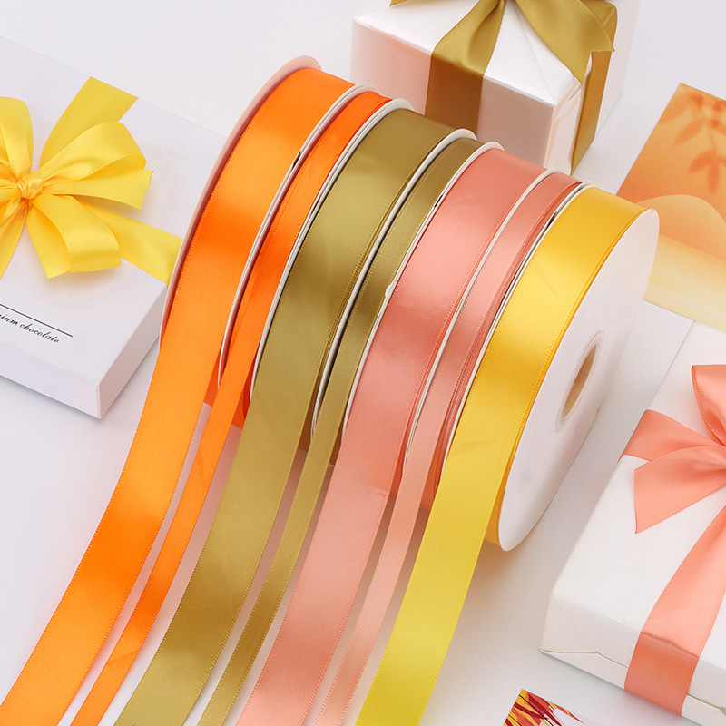 Fabricantes de fiestas de flores al por mayor 1cm de color sólido ribbon de tela botón de flores caja de regalo embalaje cinta cinta de colores cinta de embalaje de pastel