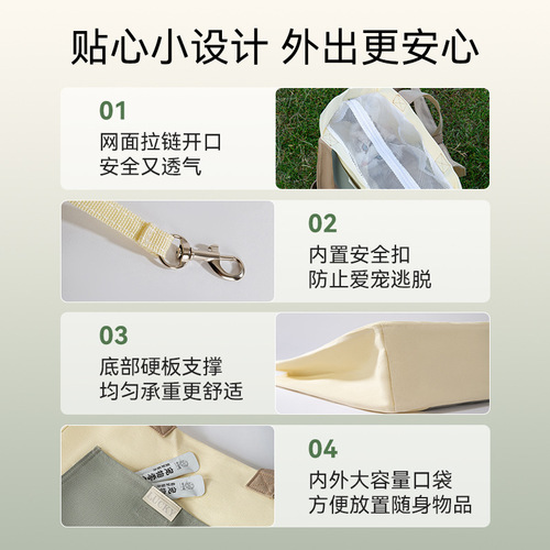 Spring pet outing bag, portable cat bag, shoulder warm canvas bag, portable dog bag, small dog bag with exposed head