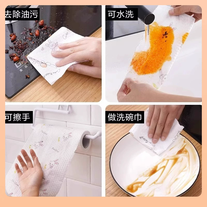 ✅Кухонная салфетка одноразовая ленивая мокрая и сухая кухонная бумага для очистки, толстая