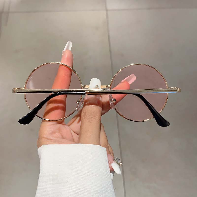 42g Weight Full Frame Glasses Structure Sunglasses Classification PC, UV400 Protection Lens Material Round Frame Glasses Style Travel Occasion Color Block Pattern Women's Gender Business, Simple Style Style Gold Color Business Simple Style Color Block PC UV400 Protection Round Frame Full Frame Women's Sunglasses 7