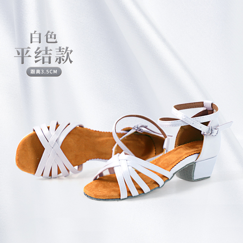 Zapatos de baile latino para niños niñas adultos Mediados de tacón cuadrado baile rendimiento zapatos de baile zapatos de suela suave zapatos de ejercicio