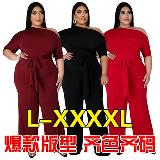 亚马逊独立站大码女装纯色绑带连体裤阔腿裤一件代发高腰气质通勤