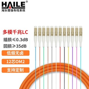 LC telecom-grade multi-mode Gigabit 12-core bundle pigtail 50/125 flange plate fiber distribution box ODF distribution frame dedicated