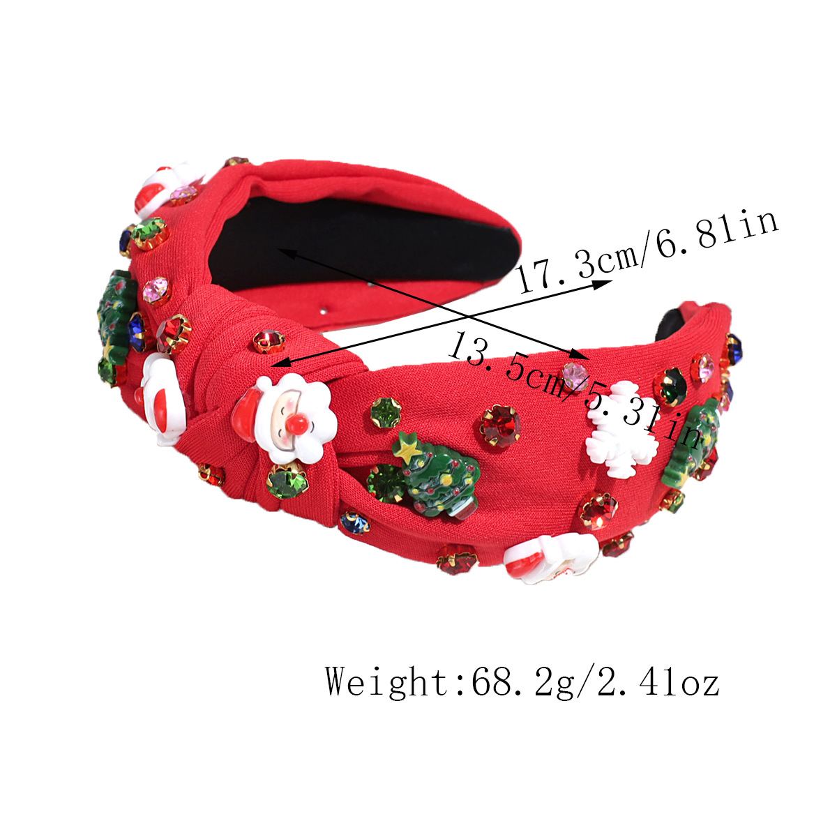 141g Weight Hair Band Hair Accessories Type 1 Piece Quantity Daily Occasion Christmas Festival Santa Claus Pattern Women's Gender Flakes Design Vacation, Simple Style Style Christmas Vacation Simple Style Women's Santa Claus Flakes Hair Band 无