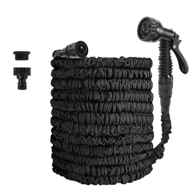 High pressure car wash water gun Tube, Triple Retractable Hose for - 25ft-75m-black-full-meter