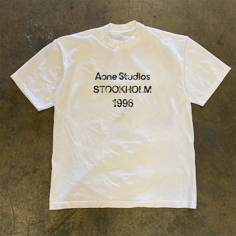 New Letter Print T-Shirt Men's Cotton T-Shirt Short Sleeve Y2K T-Shirt Summer Unisex Clothing Streetwear