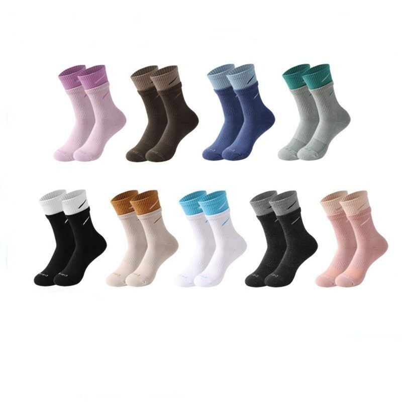 Suwan Nakeshi Socks Colorful Splicing Fake Double-Layer Men's and Women's Sports Socks Mid-Length Thickeneded Towel Bottom Socks Suwan Nakeshi Socks Colorful Splicing Fake Double-Layer Men's and Women's Sports Socks Mid-Length Thickeneded Towel Bottom Socks