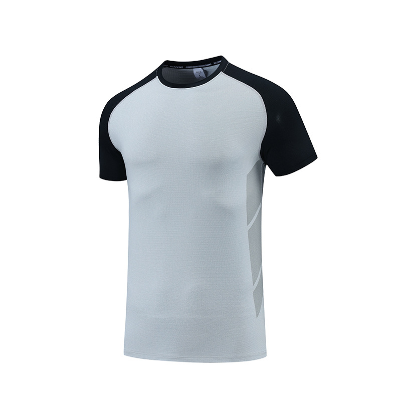 Verano 2022 ropa de secado rápido para hombre delgada seda de hielo manga corta correr transfronterizo cuello redondo Camiseta de fondo UA tipo imprimible B