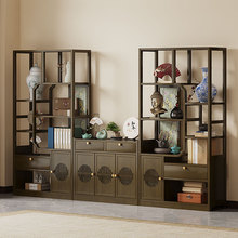 新中式高档博古架客厅多宝阁茶叶新中式展示柜摆件古董置物架收纳