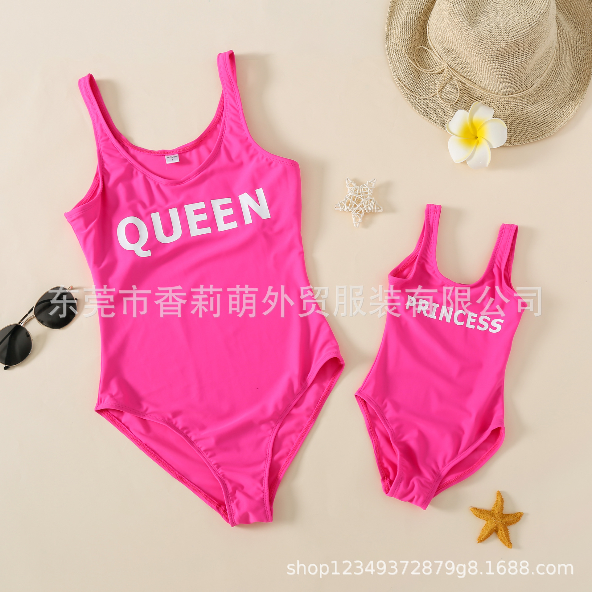 Cross border foreign trade European and American parent-child swimsuit mother daughter swimsuit father boy beach pants family letter Bikini Swimsuit