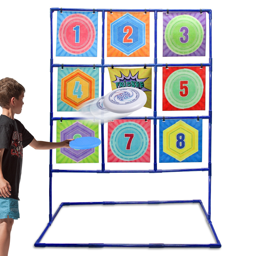 Niños arrojar PE Frisbee juego conjunto interior al aire libre interacción padre-hijo Jiugong grid objetivo digital soporte juguetes