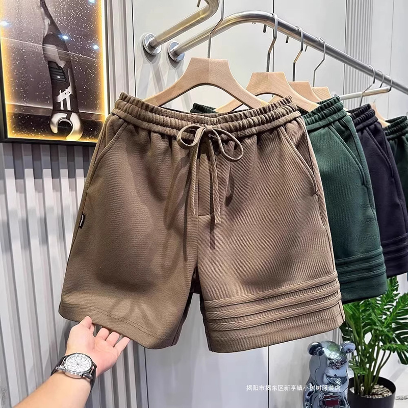 Summer Classic Three-Stripe Design Heavyweight Sports Casual Shorts Men's Loose Five-Point Pants American Mid-Length Shorts