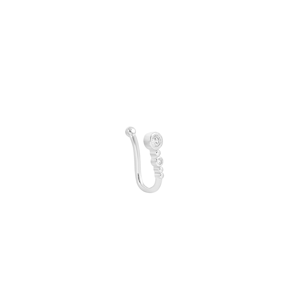 Nicht perforierter Nasenclip in U-Form im europäischen und amerikanischen Stil. Einfaches und modisches Temperament. Geometrisch, kreisförmig, mit Diamanten besetzter Nasennagel._voghion.com