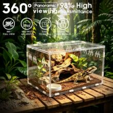 亚克力拼装式透明爬宠饲养盒 蛇饲养箱 角蛙守宫寄居蟹饲养箱平替