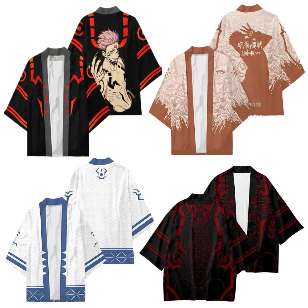 Трансграничные горячие продажи аниме заклинания назад кардиган кимоно 3D цифровая печать повседневная повседневная мантра
