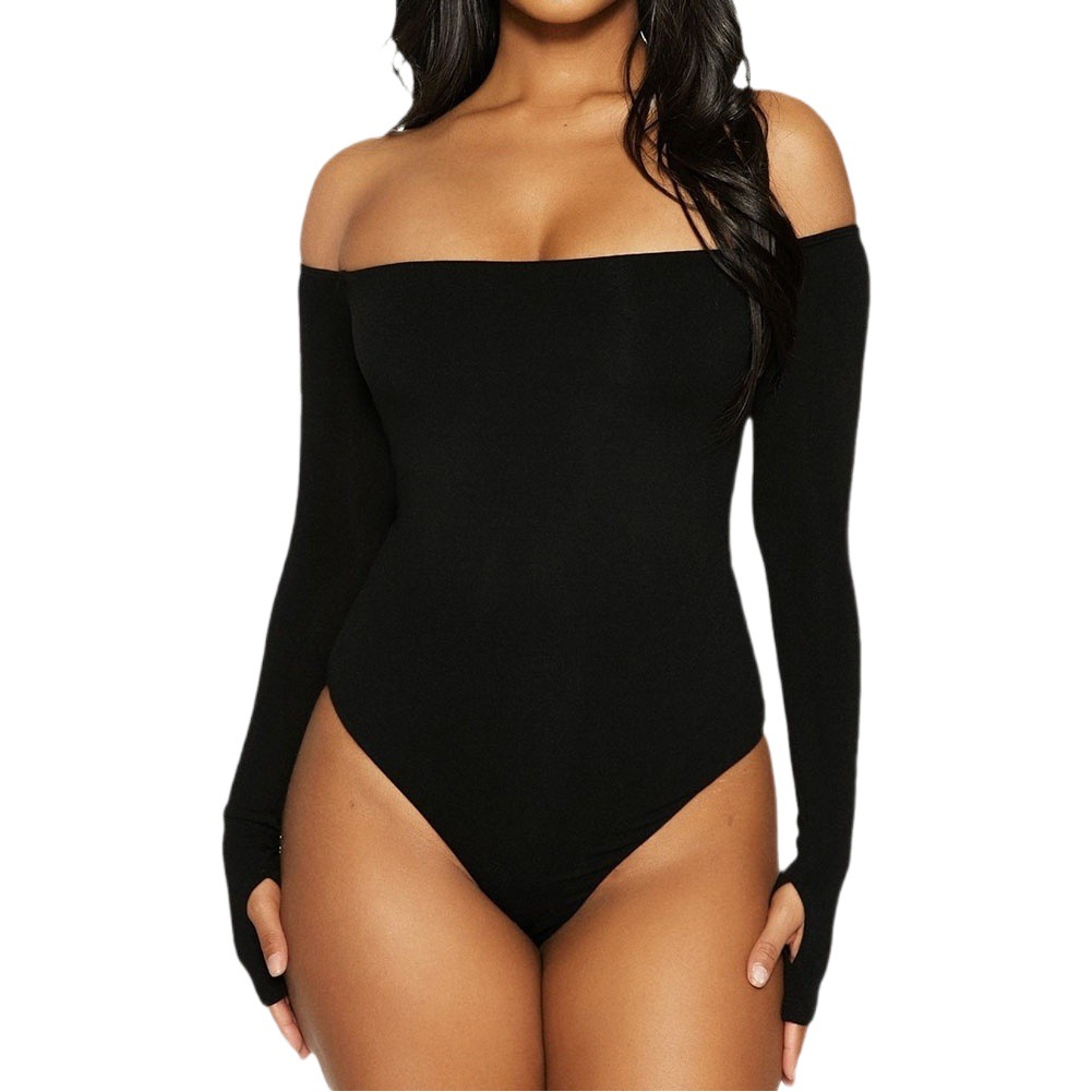 Mono ajustado de estilo europeo y americano personalizado, mono de un solo hombro de manga larga, top sexy de una pieza, venta al por mayor transfronteriza