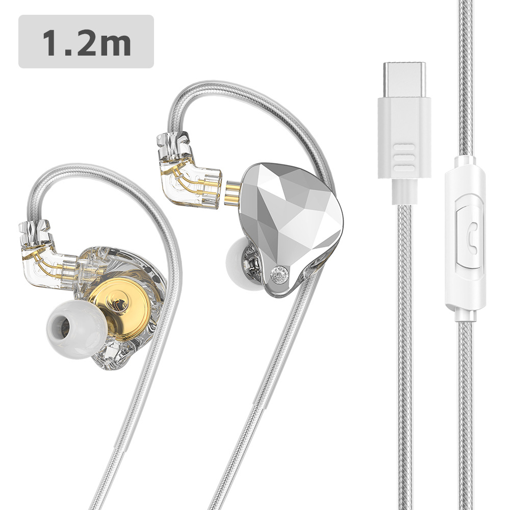 Auriculares deportivos con cable X4Pro en la oreja, monitor ancla enchufable, retorno del oído, teléfono móvil, computadora typec3.5 mm