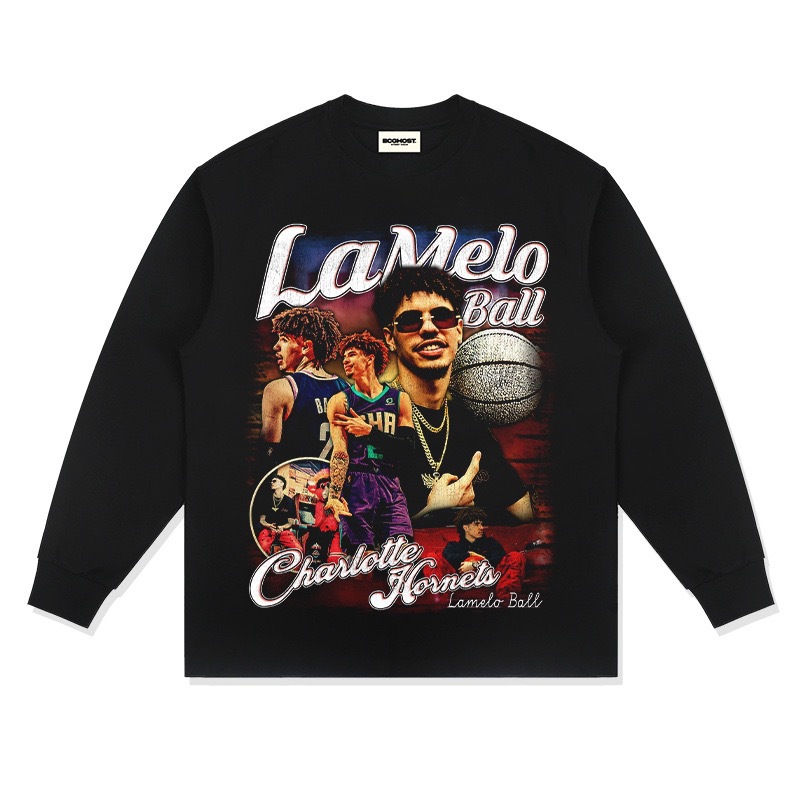 Clarkson Curry Bryant Irving James tres golos Harden estrella americana impresa retro lavado en agua mangas largas