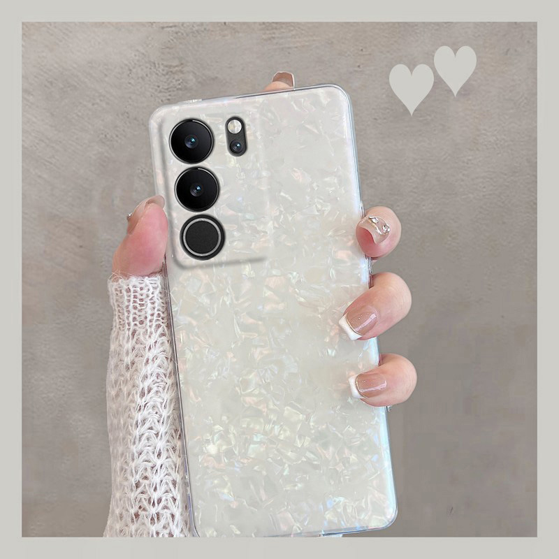 Suitable for Vivos17 Mobile Phone Case S17Pro New Viv0S17T Curved Screen Internet Celebrity Shell Pattern Ins Style Bbk Suitable for Vivos17 Mobile Phone Case S17Pro New Viv0S17T Curved Screen Internet Celebrity Shell Pattern Ins Style Bbk