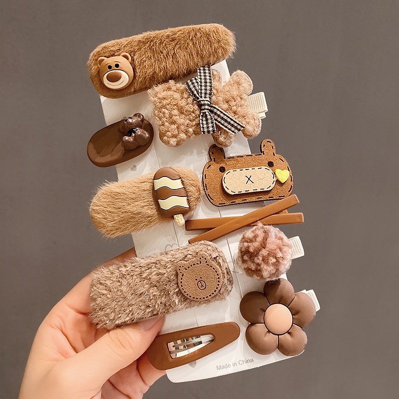 Celebridades de Internet 2022 nueva horquilla de felpa lateral femenina clip tocado flequillo lindo clip lateral japonés clip lateral