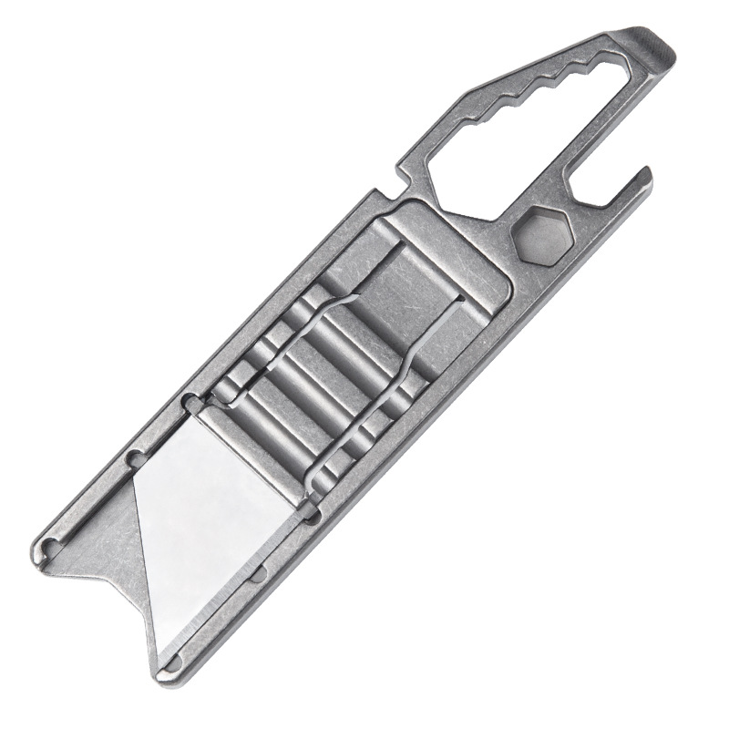Aleación de titanio cuchillo de escalera multifuncional EDC arte cuchillo de autodefensa táctico cuchillo de cuero cortador de papel desembalaje dispositivo papel pintado cuchillo