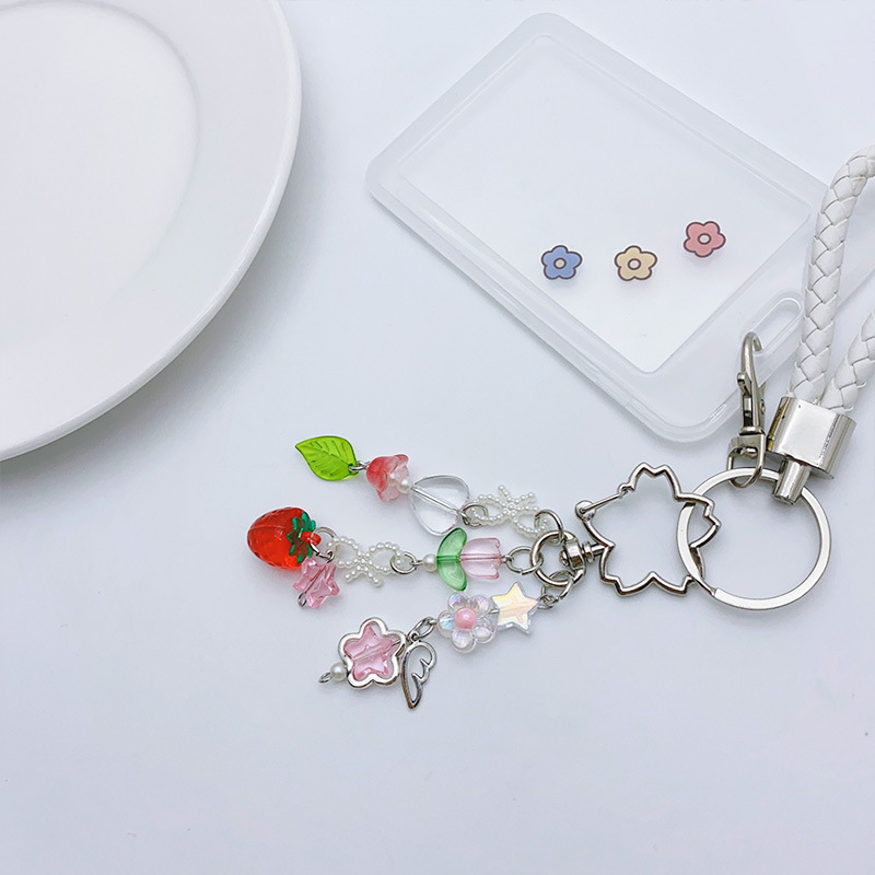 20g Weight Bag Pendant, Mobile Phone Chain, Keychain Classification 1 Piece Quantity Daily Occasion Sweet Heart Shape Flower Arylic Alloy Bag Pendant Mobile Phone Chain Keychain