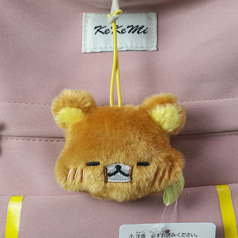 日系リラックマ20周年デパート店長ストラップ人形かわいい熊ミニぬいぐるみリュックサック飾り