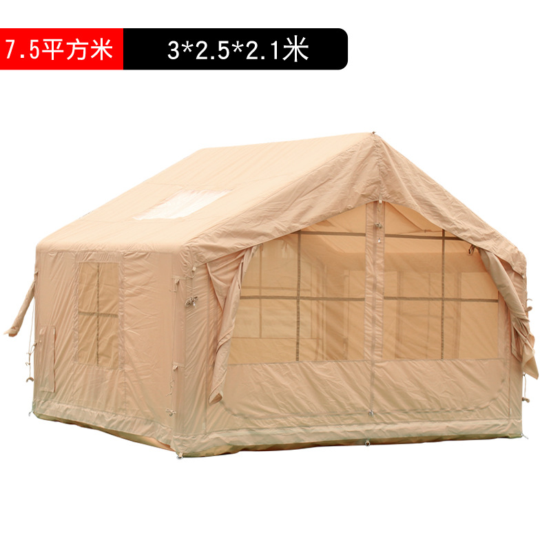 Carpa inflable para acampar al aire libre, tela Oxford gruesa, portátil, impermeable, montaje automático, habitación individual, resistente al frío, montaje rápido.