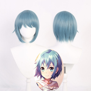 [Liulin] Magic Girl Small Round Meishu Shayexiang Light Blue Short Hair cos Wig