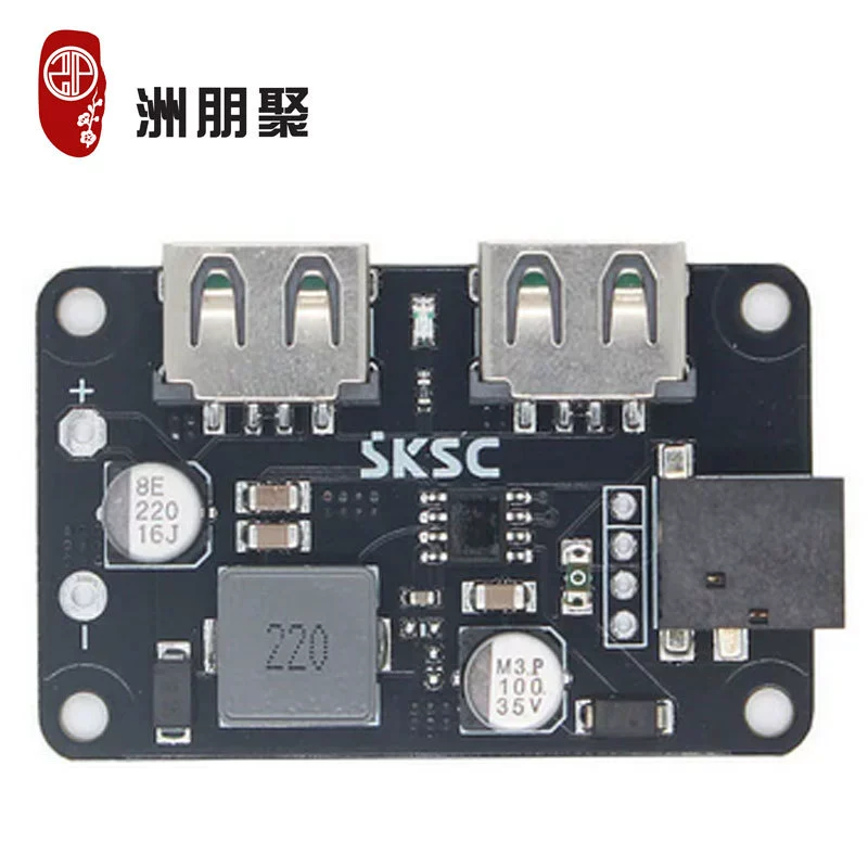 DC 24V19V12V к 5V3A Разгерметизационный телефон зарядная плата 2USB Поддержка 2.4A Быстрая зарядка защита от короткого замыкания