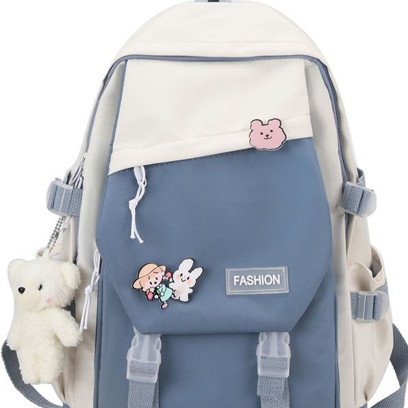 Colores contrastantes universales estudiantes japoneses mochila escolar de gran capacidad universitaria mochila de ocio de viento herramientas mochila de hombro al por mayor