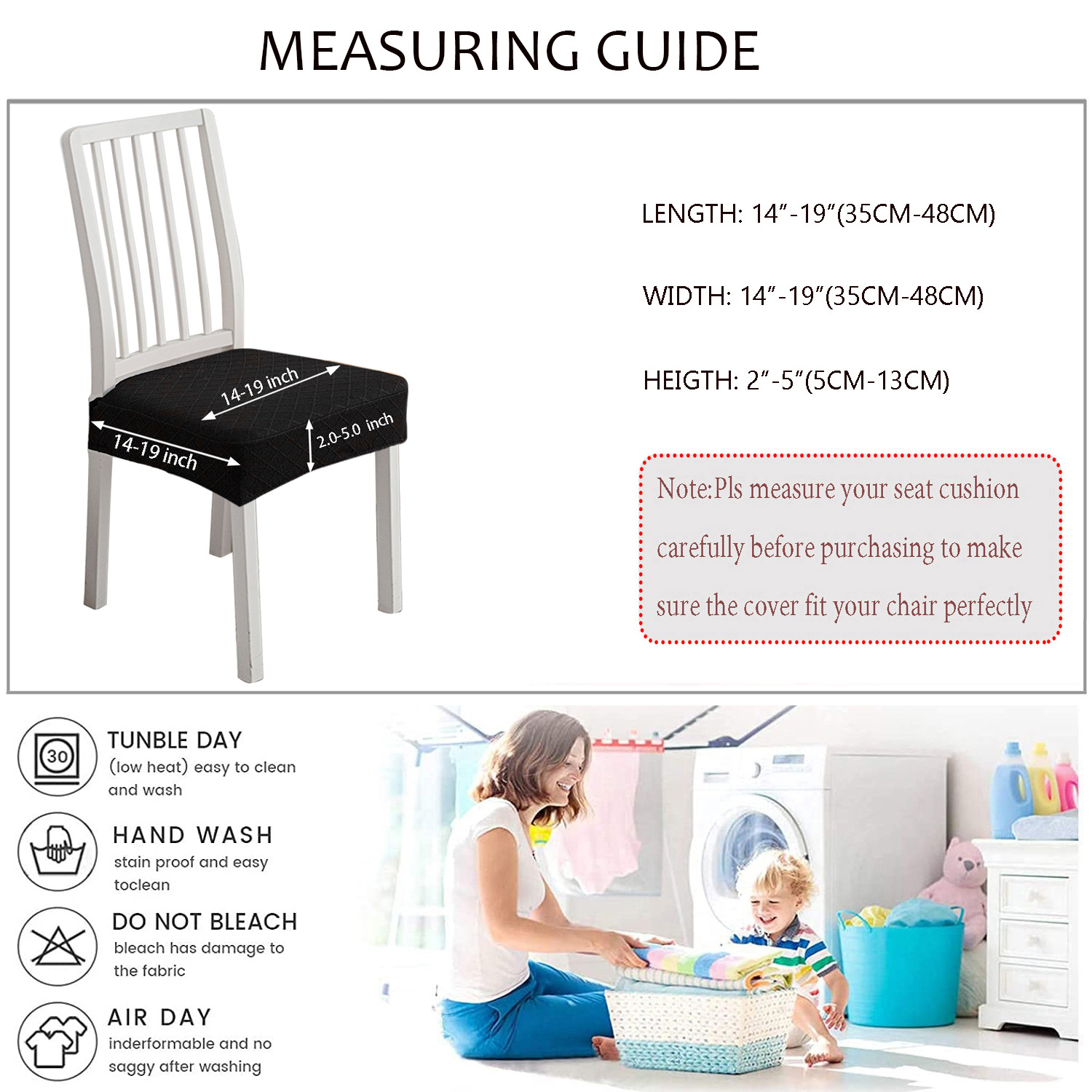 Funda de cojín para silla Jacquard, color sólido, elástica, para silla de comedor, hogar, hotel