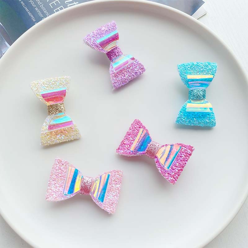 50g Weight Hair Clip Hair Accessories Type 2 Pieces Set Quantity Holiday Occasion Bow Knot, Shell Pattern Kid'S Gender Vacation Style Kid's Vacation Bow Knot Shell Cloth Hair Clip 2