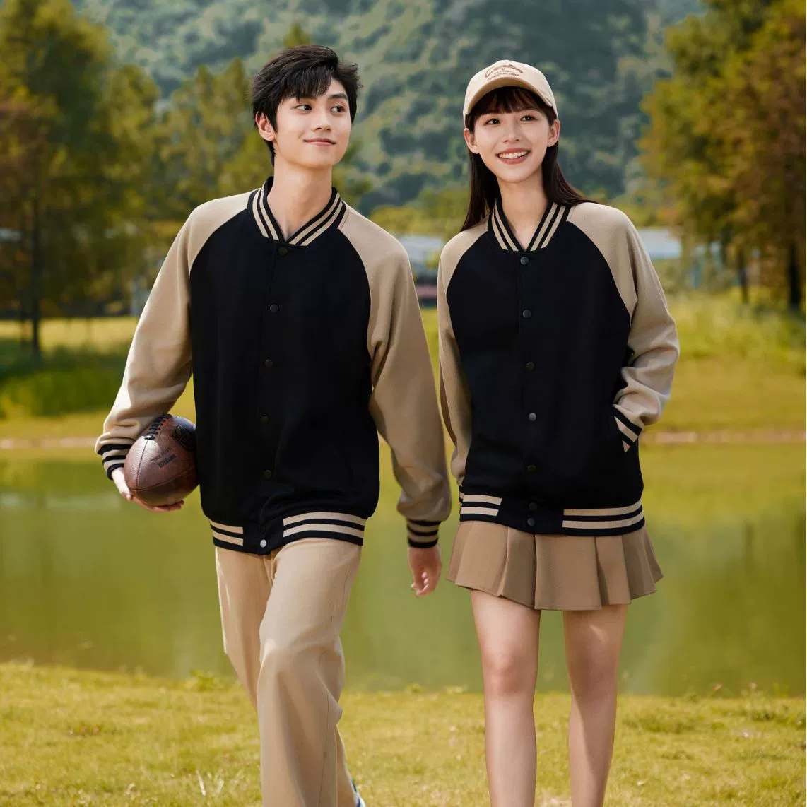 Толстая американская свободная бейсбольная форма в студенческом стиле с индивидуальным принтом логотипа, куртка с цветными блоками, куртка унисекс 2811