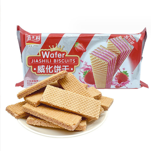 Kasli Weihua Biscuit with Strawberry and Coconut Filling, 115g - Office Snack, Online Trendy Snack, Afternoon Tea