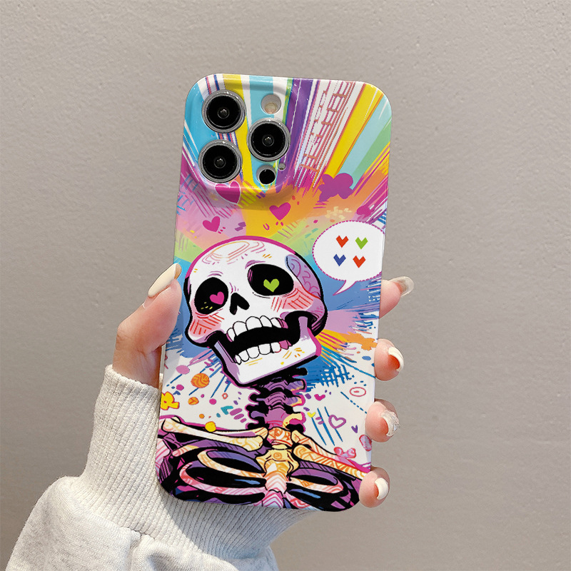 ハロウィーンのおかしなカラーの頭はiphone15携帯の箱のリンゴの殻の14promaxを適用します。|undefined