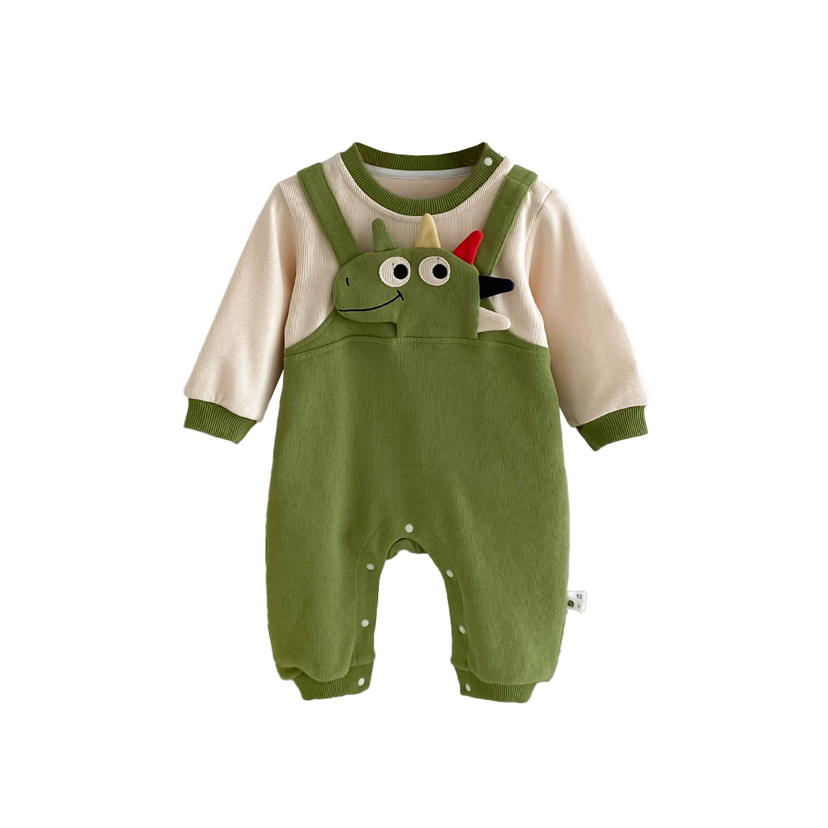 106059819@qq.com Combinaison de printemps pour bébé garçon, barboteuse deux pièces dinosaure, adorable motif dessin animé pour les sorties_voghion.com