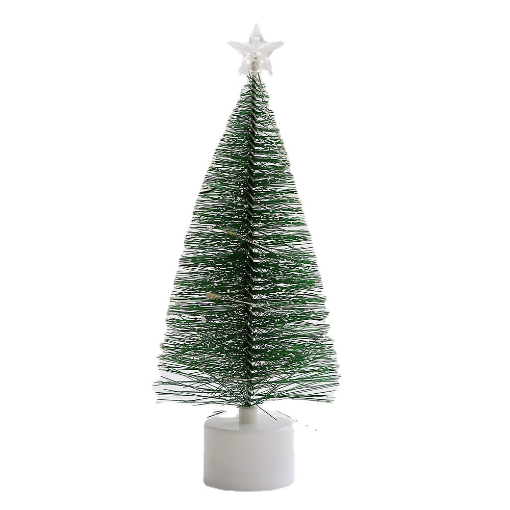 LED pine‑needle Christmas tree, colorful string lights, 8×17 cm, battery‑powered