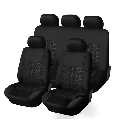 Durable and Stain-Resistant Five-Seater Car – Universal seat cover - black-2-piece-set-front-single-seat