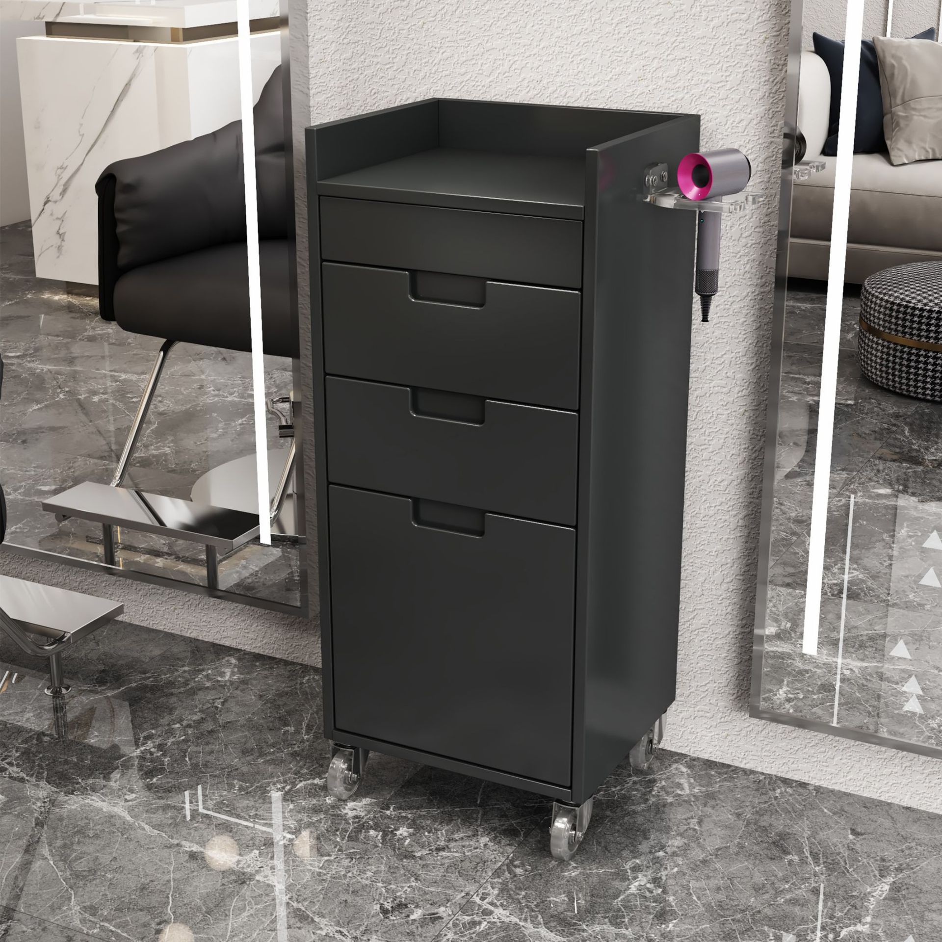 Nuevo gabinete de herramientas de peluquería de moda especial para peluquería, gabinete de peluquería, instalación gratuita, gabinete de corte de pelo de moda multifuncional image 8