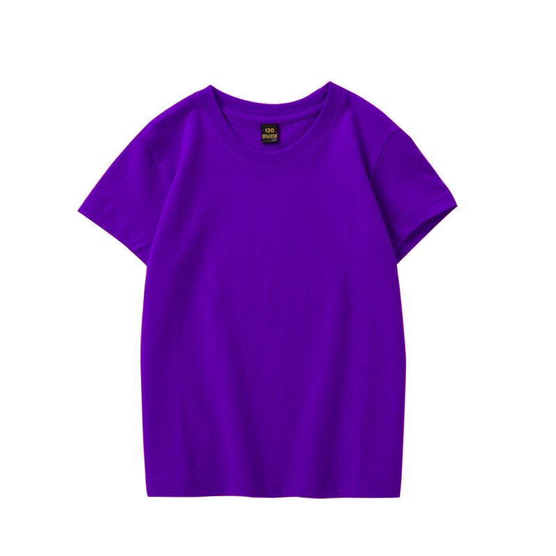 200g純綿子供半袖tシャツメーカー親子ゆるいカジュアルロゴ丸首男の子純色tシャツ|undefined