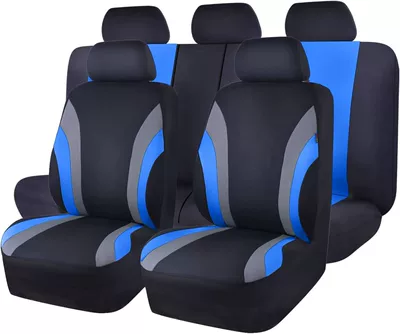 Cross-Border Foreign Trade, Five-Piece – Seat cushion, seat cover - blue-and-gray-2-piece-set-single-seat