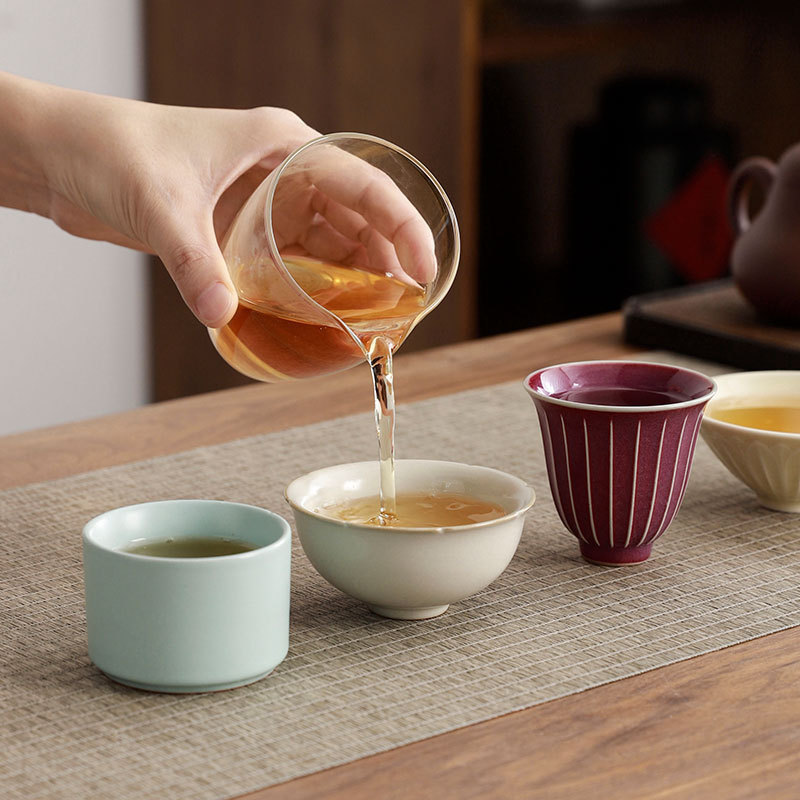 仿宋五大名窑主人杯套装文创礼盒陶瓷功夫茶杯精致品茗杯礼品|undefined