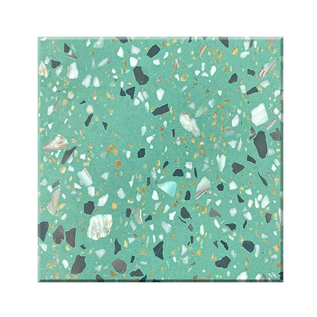 Yunfu завод неорганический искусственный камень зеленая плита терраццо сборная неорганическая плитка для пола столешницы терраццо