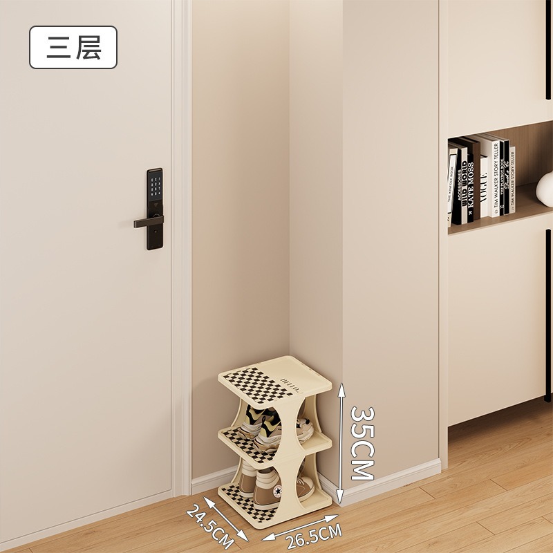 Zapatero simple ahorro de espacio pequeño pasillo de capas estrechas Zapatero puerta de casa hueco de múltiples capas Oficina dormitorio zapato gabinete image 8
