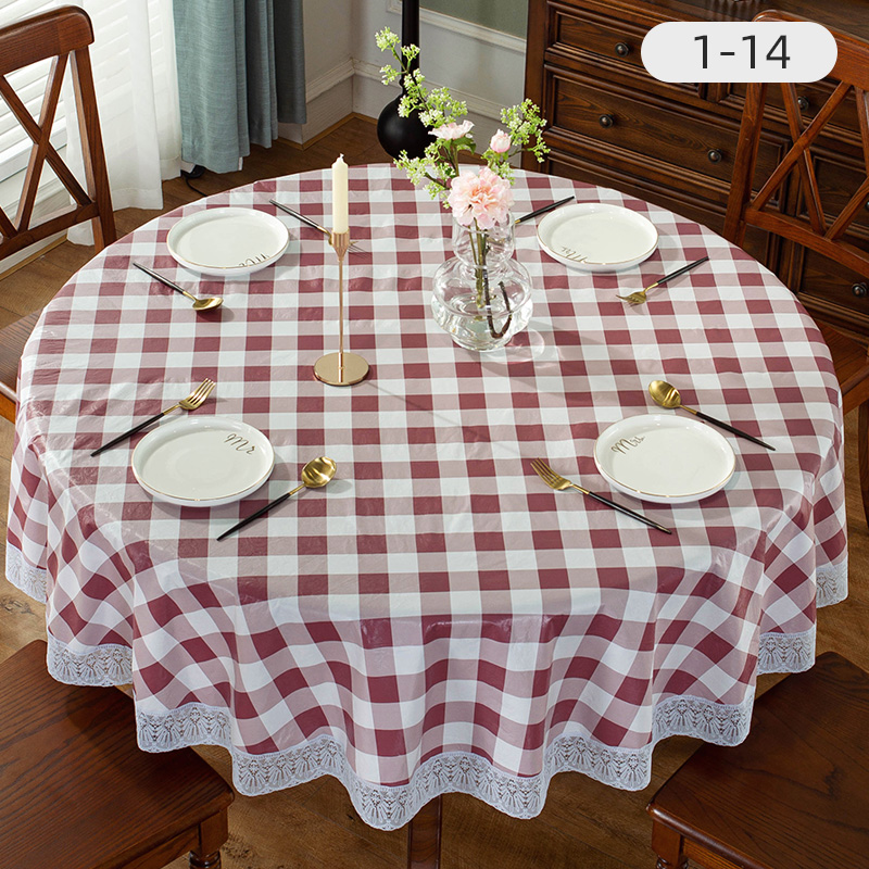 impermeable a prueba de agua a prueba de aceite a prueba de manchas PVC ecológico para el hogar mesa redonda sin lavado restaurante gran mesa redonda hotel Yuanbeiqin